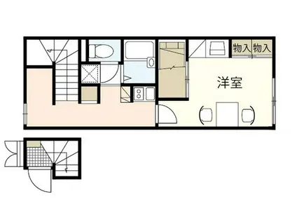 レオパレス和T&R(1K/2階)の間取り写真