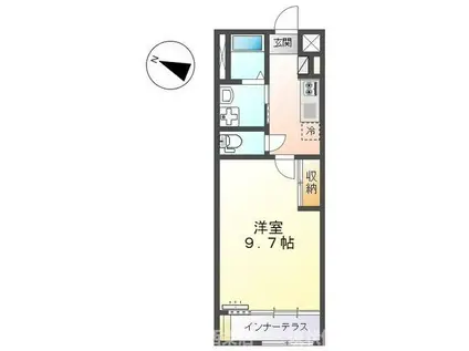 カメリア石鎚I(1K/1階)の間取り写真