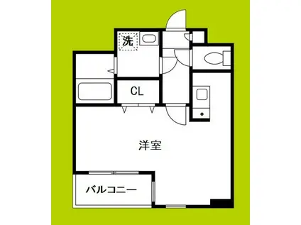 キャピトル靱本町(ワンルーム/2階)の間取り写真