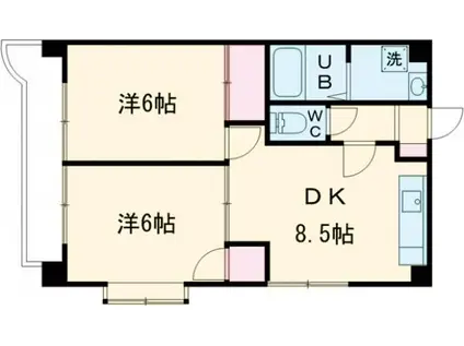 サザンコートV(2DK/6階)の間取り写真