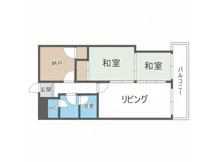 第二中田ビル(3LDK/2階)の間取り写真