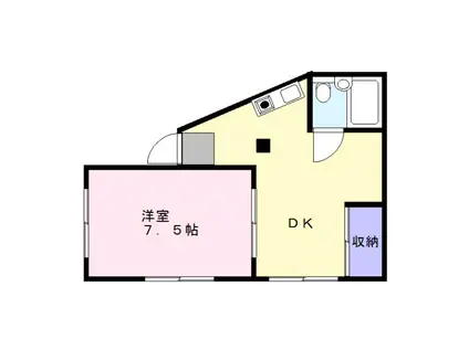 トップヒルズ(1DK/1階)の間取り写真