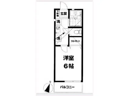 グランデリーベル(1K/2階)の間取り写真