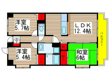 サンオリエント(3LDK/2階)の間取り写真