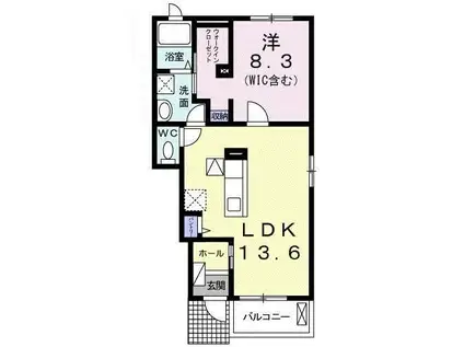 HJ レジデンスI(1LDK/1階)の間取り写真