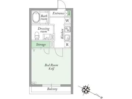 ヴィラ・コート(1K/2階)の間取り写真