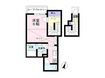 わいずけい(1K/2階)の間取り写真