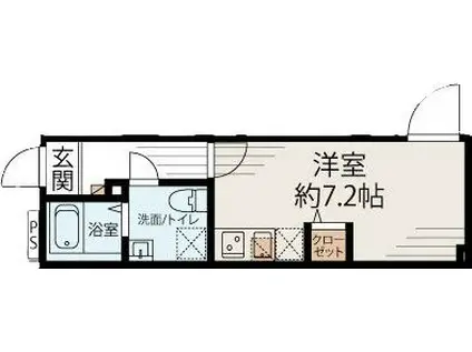 プリマベーラ板橋本町(1K/4階)の間取り写真