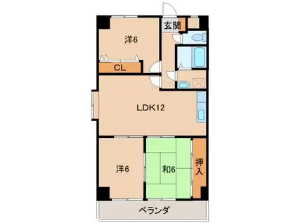 ラフィーネ クロダ(3LDK/6階)の間取り写真