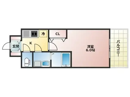 M-RESIDENCE 新大阪 GARDEN旧S-RESIDENC(1K/8階)の間取り写真