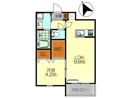 M・テラス吉浦新町II(1LDK/2階)の間取り写真