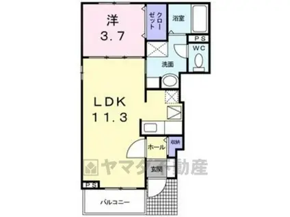 クアトロ(1LDK/1階)の間取り写真