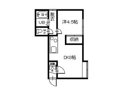 ハイムわたなべ2(1DK/2階)の間取り写真