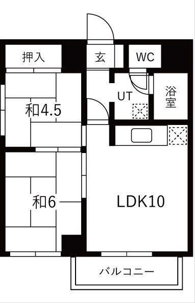 サンローゼ札幌(2LDK/3階)の間取り写真