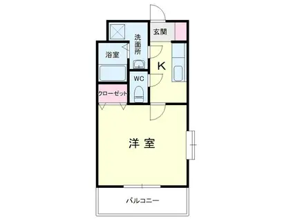 BELLKU-U(1K/5階)の間取り写真