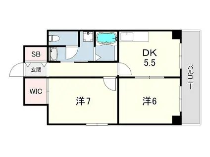 ジュエリー山手(1DK/2階)の間取り写真