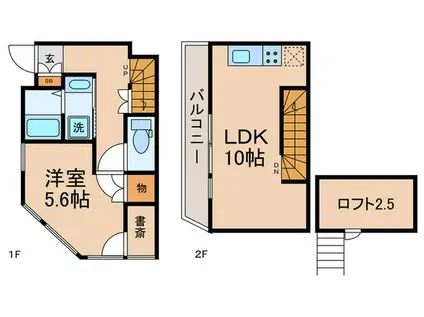 メゾネット沼袋(1LDK/1階)の間取り写真