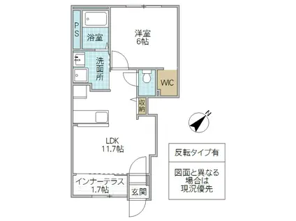 カルモア(1LDK/1階)の間取り写真