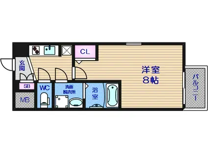 プロシード心斎橋東ヴァンターレ(1K/5階)の間取り写真