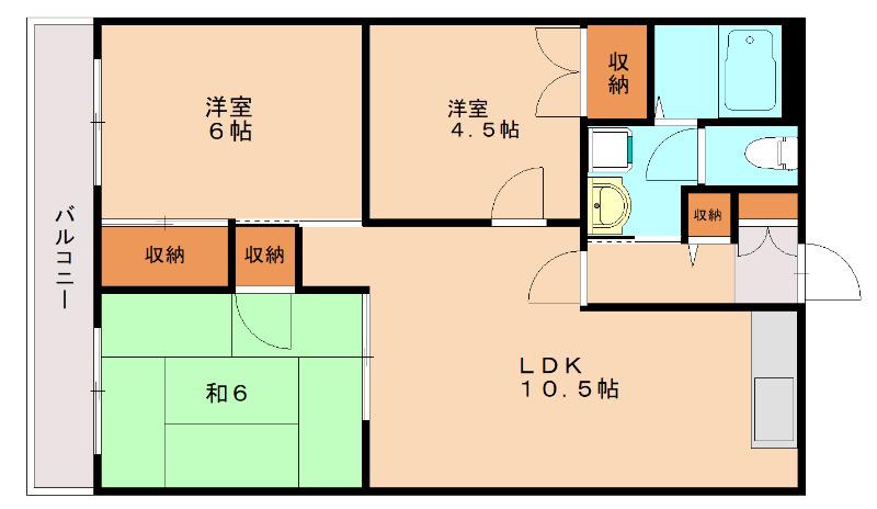 長谷川ビル(3LDK/3階)の間取り写真