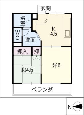 AIマンション(2K/3階)の間取り写真