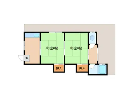 村上文化(2K/1階)の間取り写真