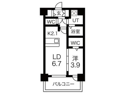 メイクス矢場町II(1LDK/6階)の間取り写真