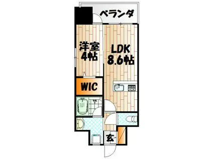 デザイナーズ ざ・片野(1LDK/2階)の間取り写真