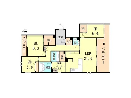 シークリサンス岡本(3LDK/3階)の間取り写真