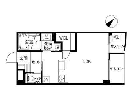 PARADIS(ワンルーム/2階)の間取り写真