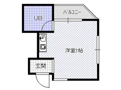 メゾンサンライズ(ワンルーム/4階)の間取り写真