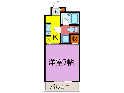 サンワプラザ福崎II(1K/4階)の間取り写真