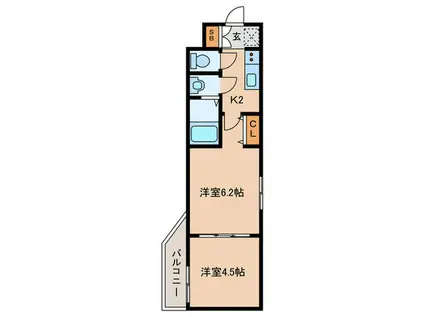 MJC京都西大路I(2K/3階)の間取り写真