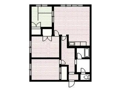 グリーンコーポA(3LDK/1階)の間取り写真