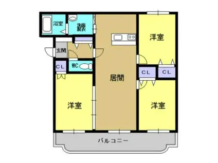 グランソレイユ本町(3LDK/2階)の間取り写真