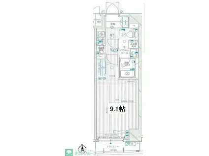 メインステージ千歳船橋(1K/2階)の間取り写真