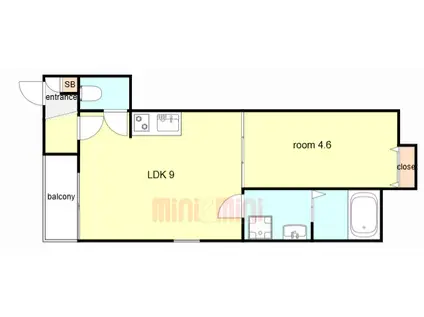 F ASECIA LYNX(1LDK/3階)の間取り写真