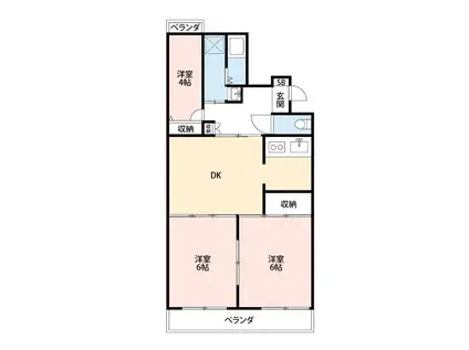 ストークマンションII(3DK/1階)の間取り写真