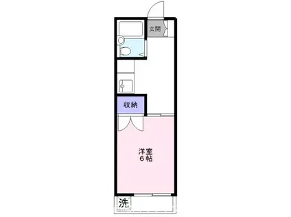 グリーンハウス2(1K/2階)の間取り写真