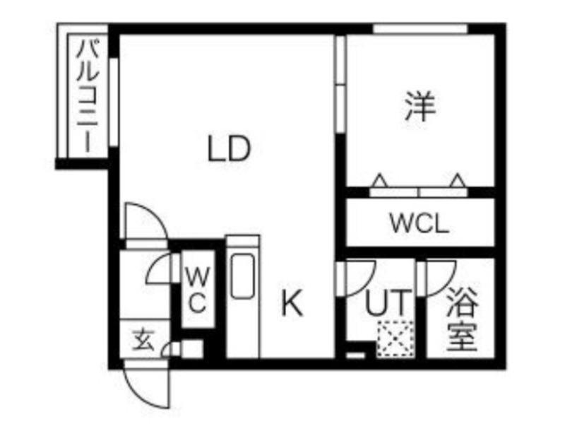 BLUE STAR平岸(1LDK/4階)の間取り写真