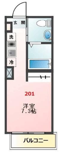 GLANZCUBE大島(ワンルーム/2階)の間取り写真