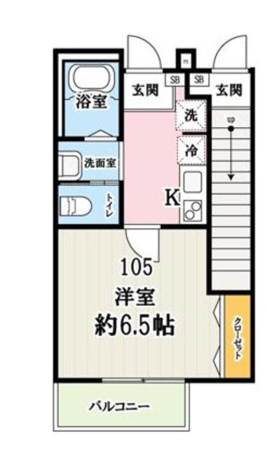 キャメル狭山市入間川(1K/1階)の間取り写真
