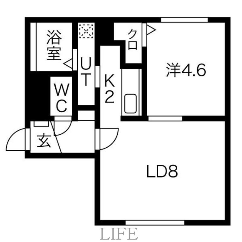 プレナスⅠ(1LDK/4階)の間取り写真