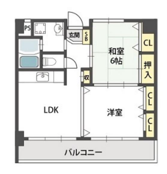 グローリーヨシダ(2LDK/7階)の間取り写真