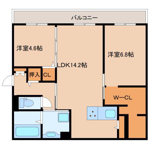 そらみつ大和八木(2LDK/2階)の間取り写真