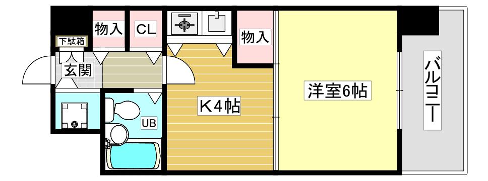 ルモンド西宮(1DK/5階)の間取り写真
