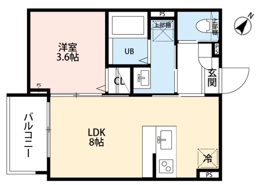 ノードテラス東所沢(1LDK/2階)の間取り写真