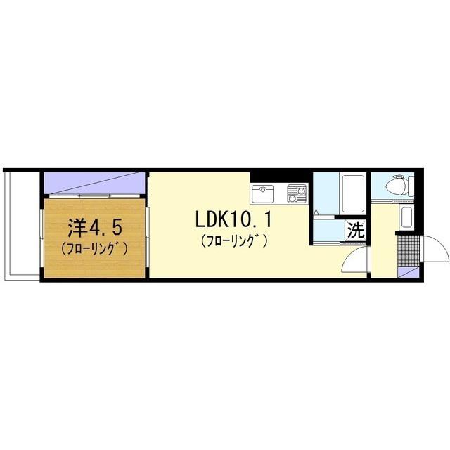 プレミアム泉の森(1LDK/1階)の間取り写真