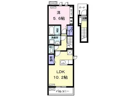 シャルマンキヨミ(1LDK/2階)の間取り写真