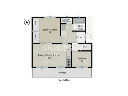 高津団地6街区デザイナーズルーム1(2LDK/3階)の間取り写真